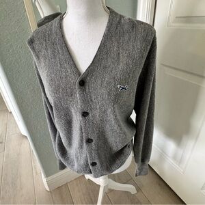 Vintage 80s JCPenney The Fox Cardigan Gray Knit Button Front Men’s M